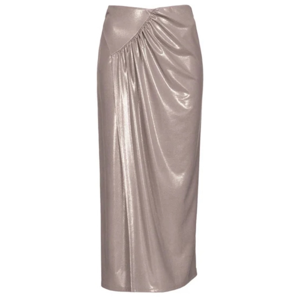NWT Pinko draped sarong midi skirt in laminated stretch jersey medium